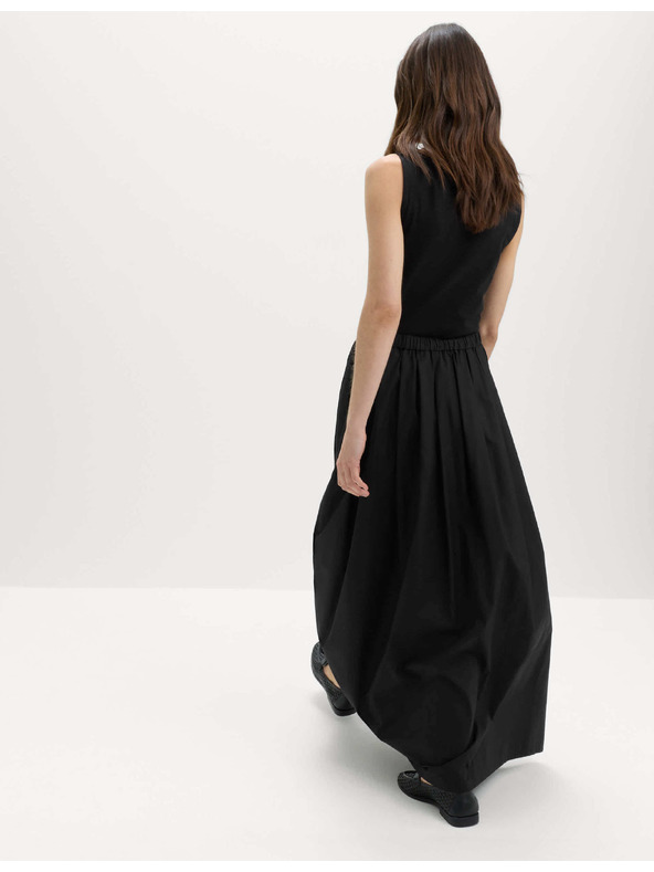 Marks & Spencer Plisovaná maxi sukňa z čistej bavlny Marks & Spencer čierna