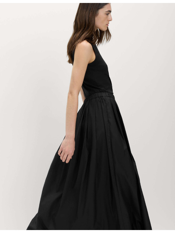 Marks & Spencer Plisovaná maxi sukňa z čistej bavlny Marks & Spencer čierna
