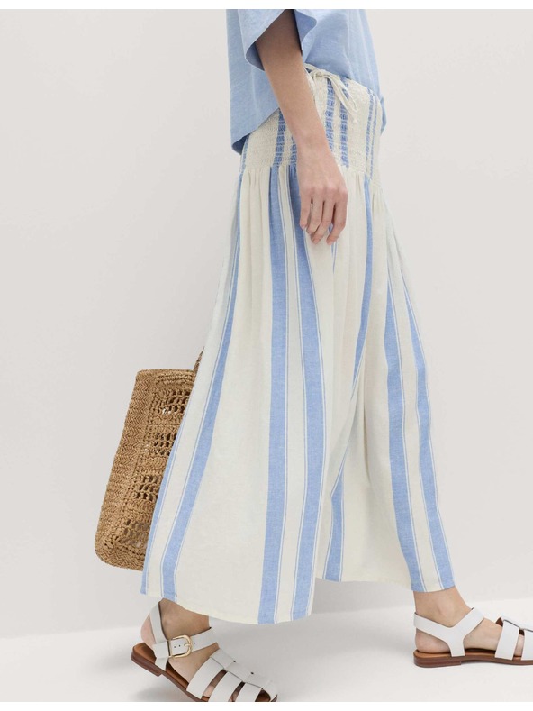 Marks & Spencer Maxi sukňa s vysokým podielom ľanu a vязávaním Marks & Spencer modrá