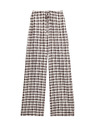 Marks & Spencer Nohavice z materiálu Gingham, s vysokým podielom ľanu so širokými nohavicami Marks & Spencer hnedá