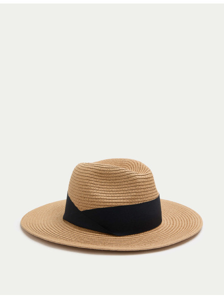Marks & Spencer Papierový slamenný fedora Marks & Spencer béžová