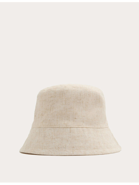 Marks & Spencer Plátený klobúk typu bucket s ľanom Marks & Spencer krémová