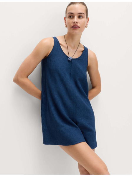 Marks & Spencer Kombinéza bez rukávov s viazaním a vysokým podielom ľanu Marks & Spencer námornícka modrá
