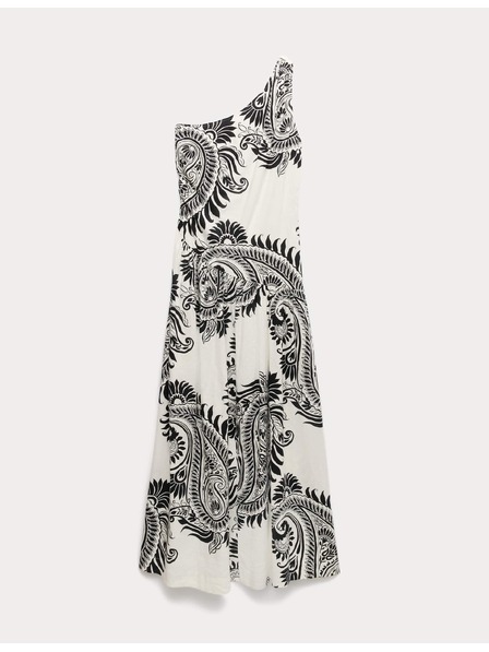 Marks & Spencer Prúdivé maxi šaty na jedno rameno s vysokým podielom ľanu Marks & Spencer čierna