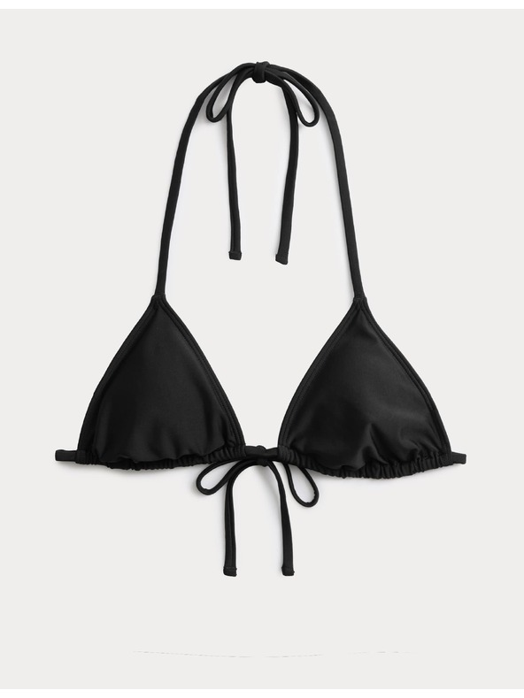 Marks & Spencer Ráskavý trojuholníkový horný diel bikín so viazaním za krk Marks & Spencer čierna