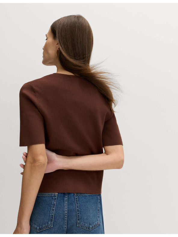 Marks & Spencer Rozpínací kardigan úzkeho strihu s výstrihom do V Marks & Spencer hnedá