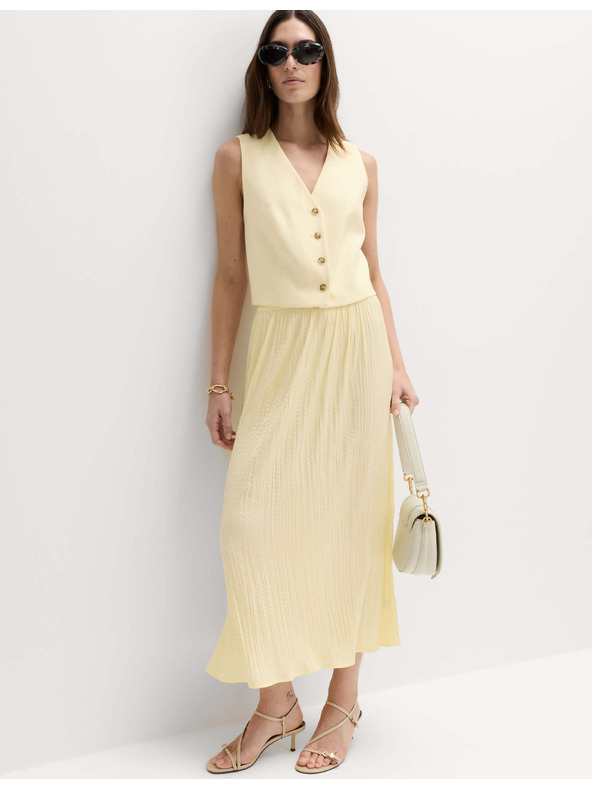 Marks & Spencer Plisovaná midaxi sukňa s textúrou Marks & Spencer žltá