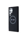 BMW BMW M Printed Round and Logo Magsafe Silikonový kryt pre Samsung Galaxy S24 Ultra Black