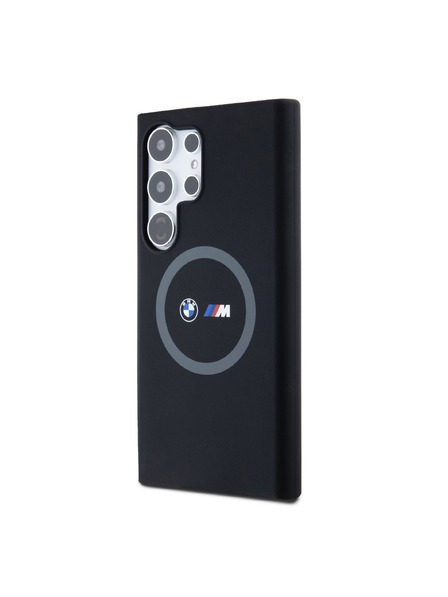 BMW BMW M Printed Round and Logo Magsafe Silikonový kryt pre Samsung Galaxy S24 Ultra Black