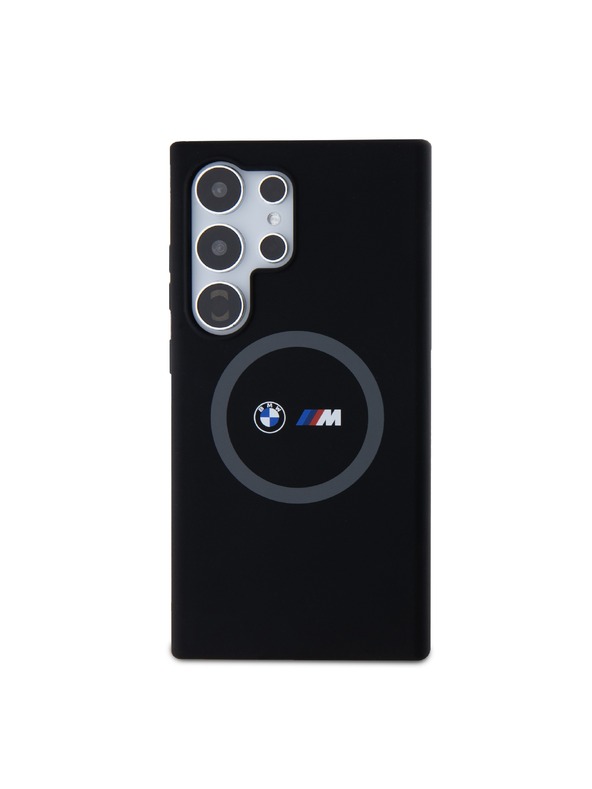 BMW BMW M Printed Round and Logo Magsafe Silikonový kryt pre Samsung Galaxy S24 Ultra Black