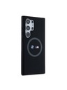 BMW BMW M Printed Round and Logo Magsafe Silikonový kryt pre Samsung Galaxy S24 Ultra Black
