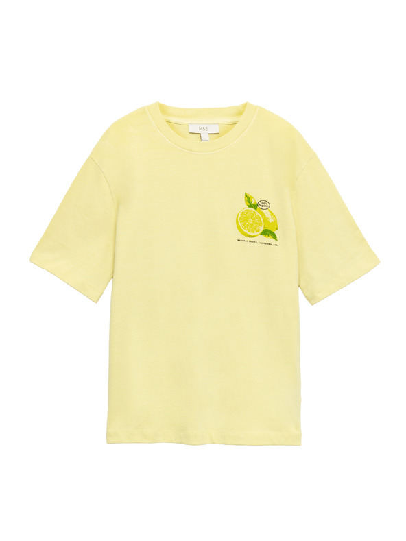Marks & Spencer Oversized tričko s grafikou z čistej bavlny Marks & Spencer žltá