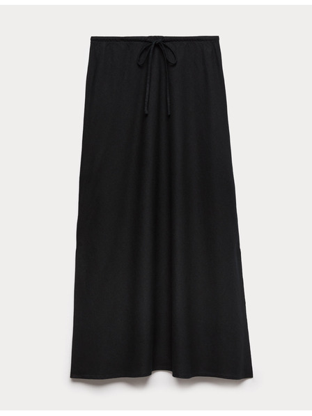 Marks & Spencer Áčková maxi sukňa s vysokým podielom ľanu Marks & Spencer čierna