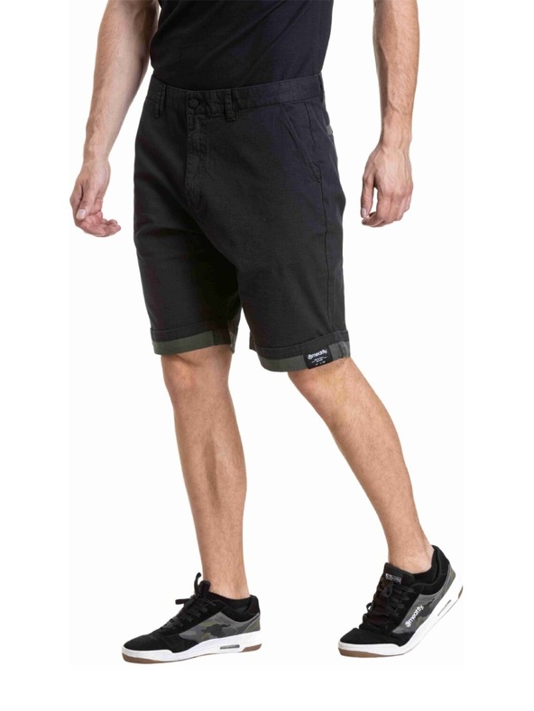 Meatfly Meatfly pánske šortky Barry 2.0 Black / Army Green Ripstop