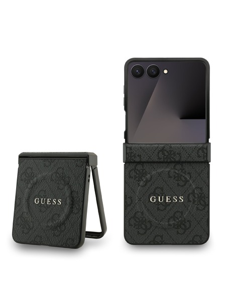 Guess Guess PU Leather 4G Colored Ring Magnetic Zadný Kryt pre Samsung Galaxy Z Flip 7 Black