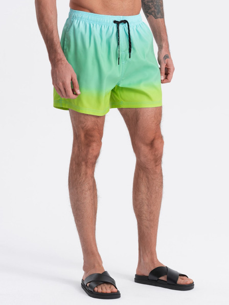 Ombre Clothing Tyrkysové pánske plavecké šortky s ombre efektom Ombre Clothing V19 OM-SRBS-0125