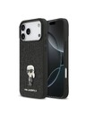 Karl Lagerfeld Karl Lagerfeld Fixed Glitter Metal Ikonik Zadný Kryt pre iPhone 17 Pro Max Black