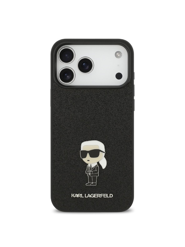 Karl Lagerfeld Karl Lagerfeld Fixed Glitter Metal Ikonik Zadný Kryt pre iPhone 17 Pro Max Black
