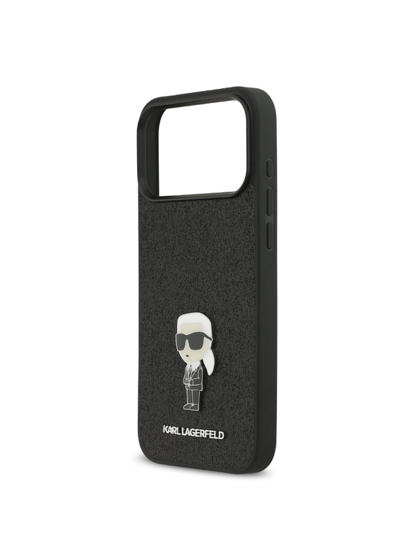 Karl Lagerfeld Karl Lagerfeld Fixed Glitter Metal Ikonik Zadný Kryt pre iPhone 17 Pro Max Black