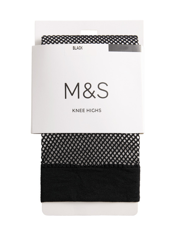 Marks & Spencer Sieťované pančuchy po kolená Marks & Spencer čierna