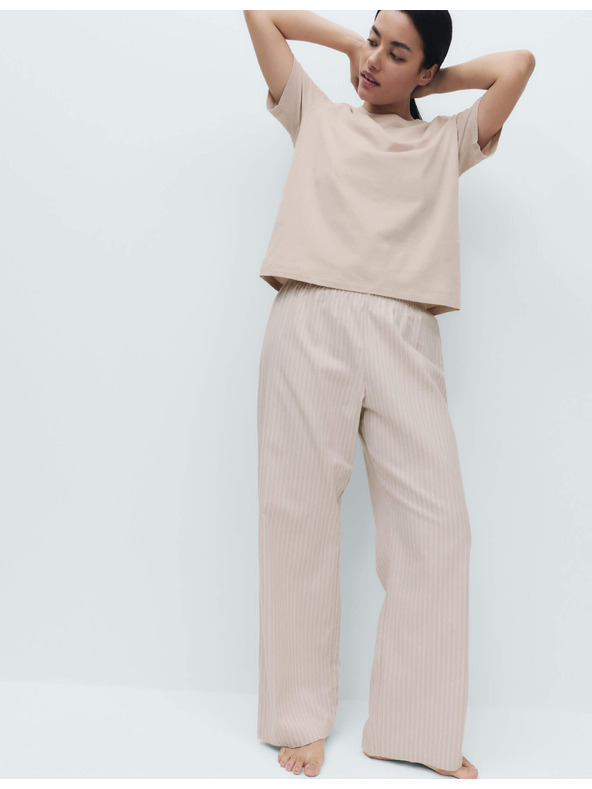 Marks & Spencer Čisto bavlnená pyžamová súprava Marks & Spencer krémová