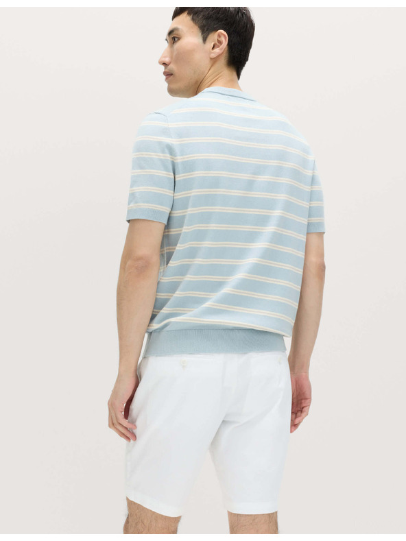 Marks & Spencer Prúžkované tričko s vysokým podielom bavlny Marks & Spencer modrá