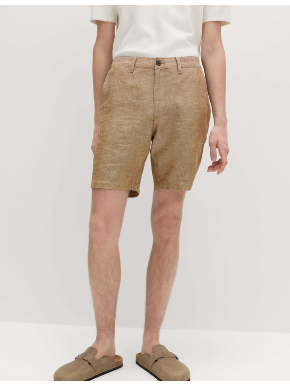 Marks & Spencer Chino šortky, zo zmesi ľanu Marks & Spencer hnedá