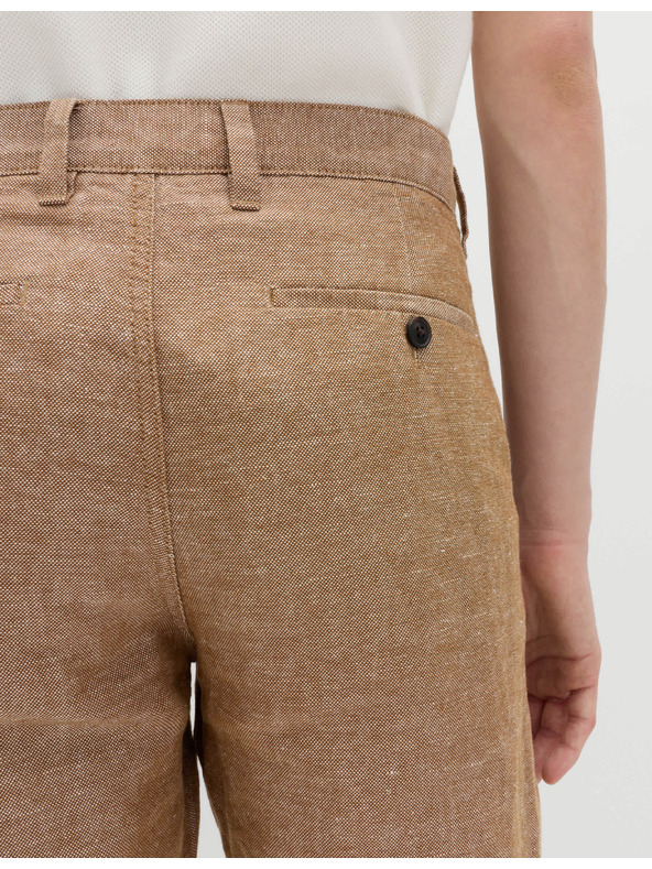 Marks & Spencer Chino šortky, zo zmesi ľanu Marks & Spencer hnedá