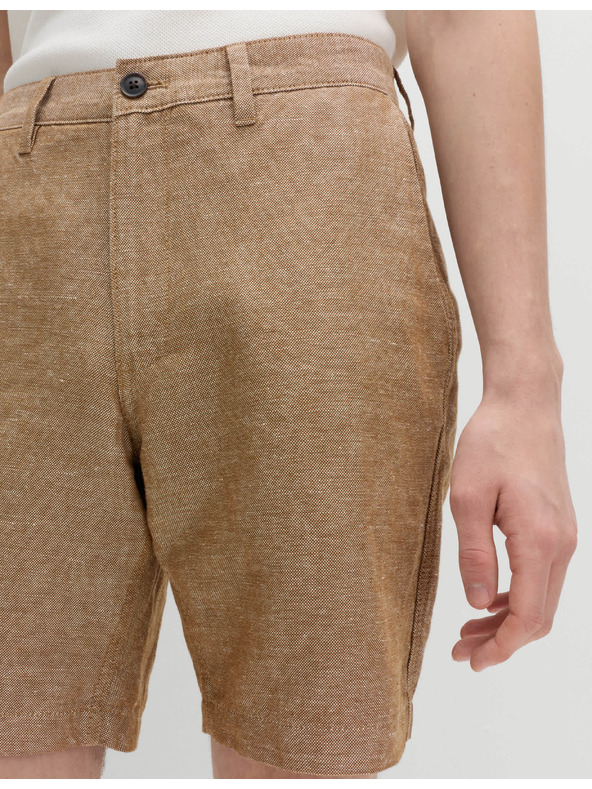 Marks & Spencer Chino šortky, zo zmesi ľanu Marks & Spencer hnedá