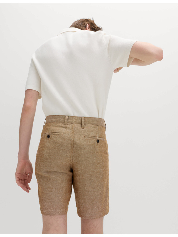 Marks & Spencer Chino šortky, zo zmesi ľanu Marks & Spencer hnedá