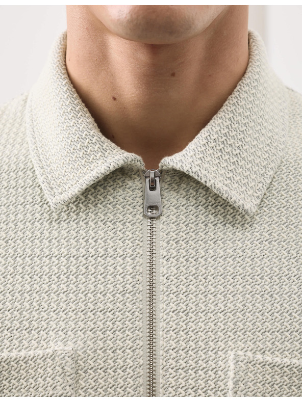 Marks & Spencer Kárované sako na zips s textúrou, zo zmesi bavlny Marks & Spencer béžová