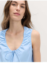 Marks & Spencer Vrstvené mini šaty s viazaním u krku, z čistej bavlny Marks & Spencer modrá