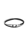 Diesel Unisex náramok Diesel D Logo oceľ a koža DX1472040