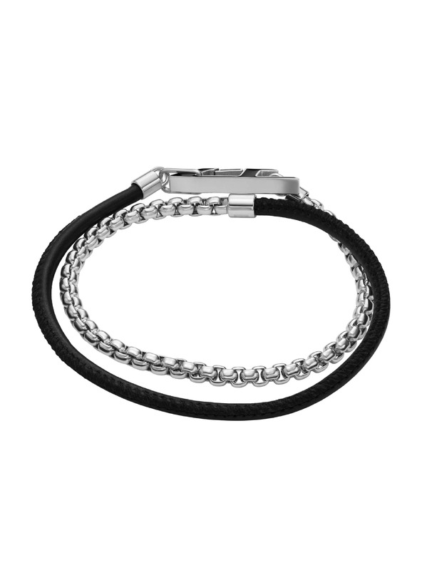 Diesel Unisex náramok Diesel D Logo oceľ a koža DX1472040
