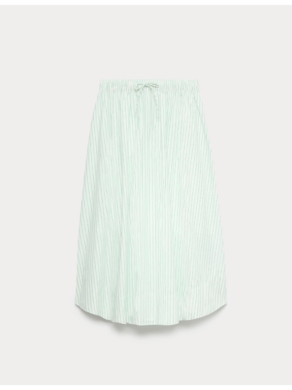 Marks & Spencer Pruhovaná midi kolová sukňa, z čistej bavlny Marks & Spencer zelená