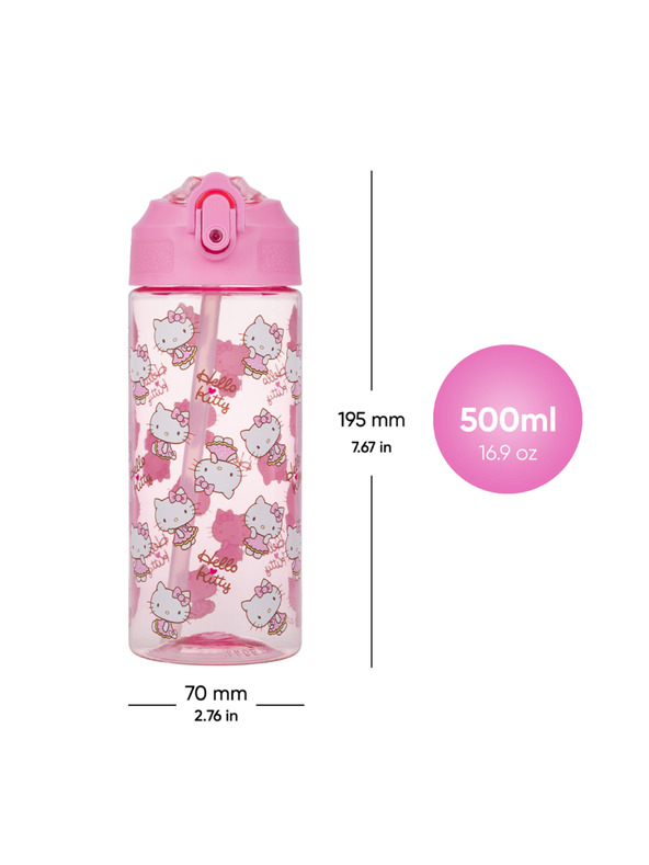 BAAGL  BAAGL Tritánová fľaša na pitie s slúchadlom Hello Kitty Sweet Leopard, 500 ml