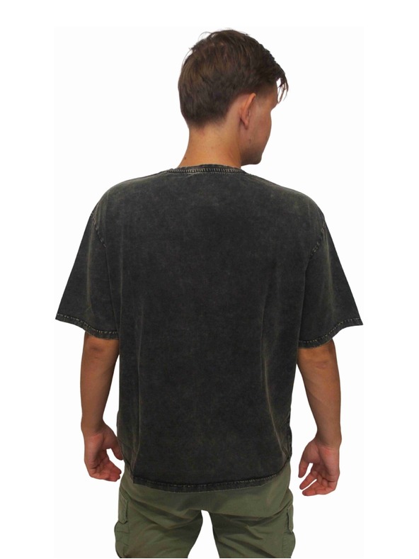 Meatfly Meatfly unisex tričko Big Shock Krajdos Black Acid Wash