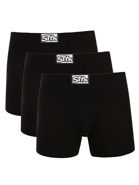 Styx Sada troch - pánske boxerky Styx long klasická guma čierne