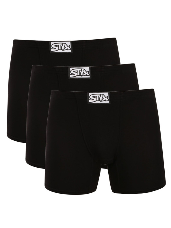 Styx Sada troch - pánske boxerky Styx long klasická guma čierne