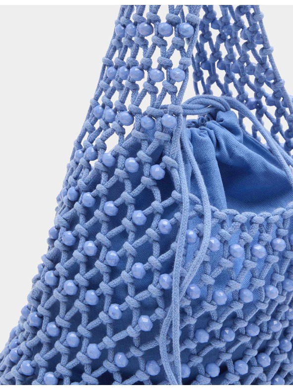 Marks & Spencer Príručná taška s korálkami Macrame Marks & Spencer modrá