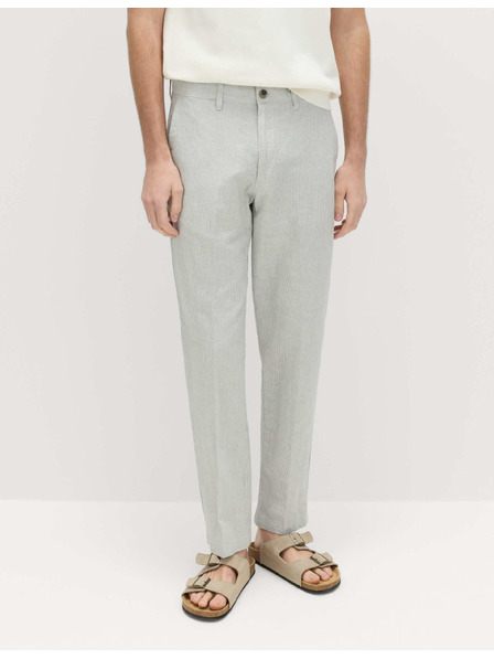 Marks & Spencer Chino nohavice zo zmesi ľanu, normálny strih Marks & Spencer sivá