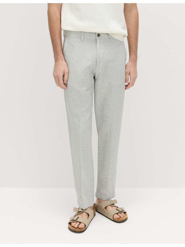 Marks & Spencer Chino nohavice zo zmesi ľanu, normálny strih Marks & Spencer sivá