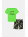 Under Armour Chlapčenský set Under Armour UA TECH PRINTED SS SHORT SET-GRN