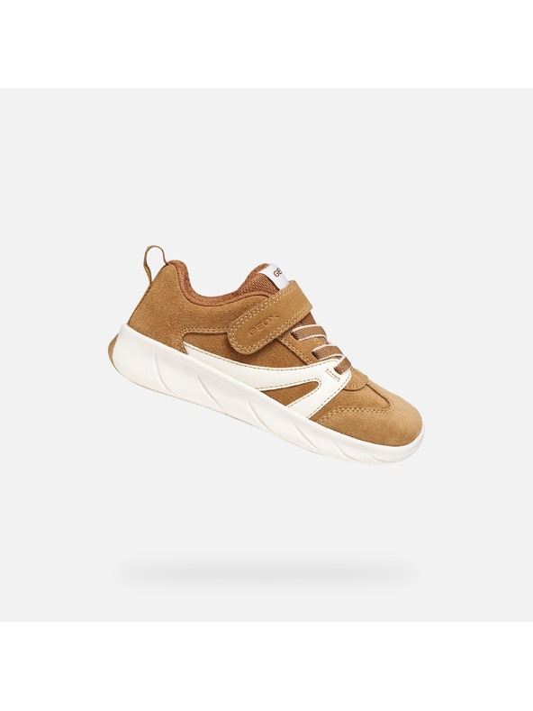 Geox Svetlohnedé chlapčenské barefoot tenisky Geox Foot-run