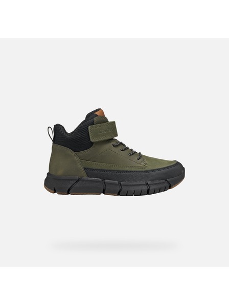 Geox Khaki chlapčenská členková obuv Geox Flexyper