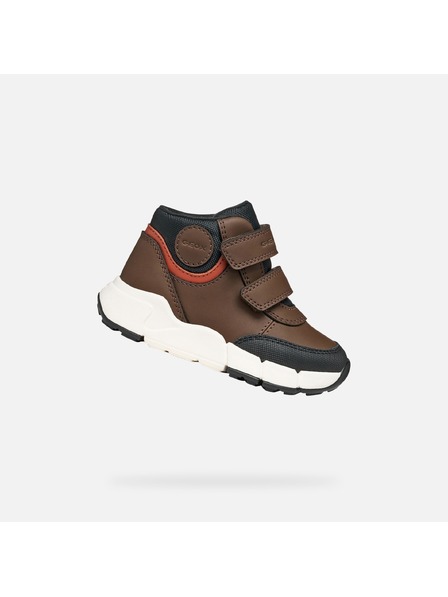 Geox Tmavohnedá chlapčenská členková obuv Geox Flexyper Mini