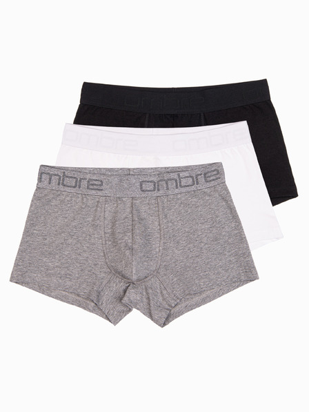 Ombre Clothing Pánske bavlnené boxerky s logom – 3ks v mixe V2 U532 Ombre Clothing