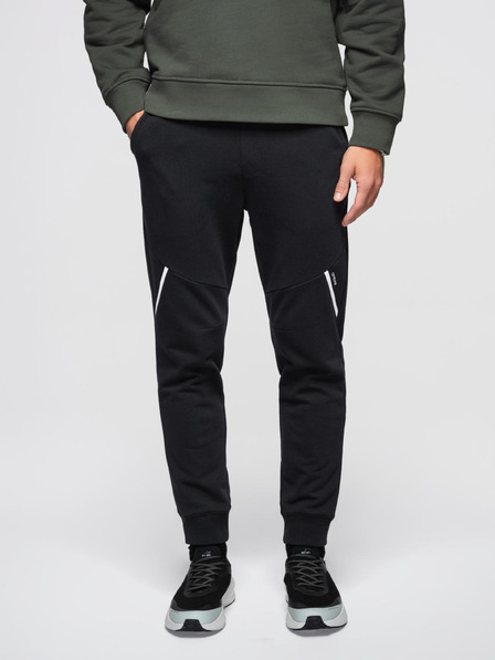 Ombre Clothing Pánske tepláky joggers - čierne V2 OM-PASK-0280 Ombre Clothing
