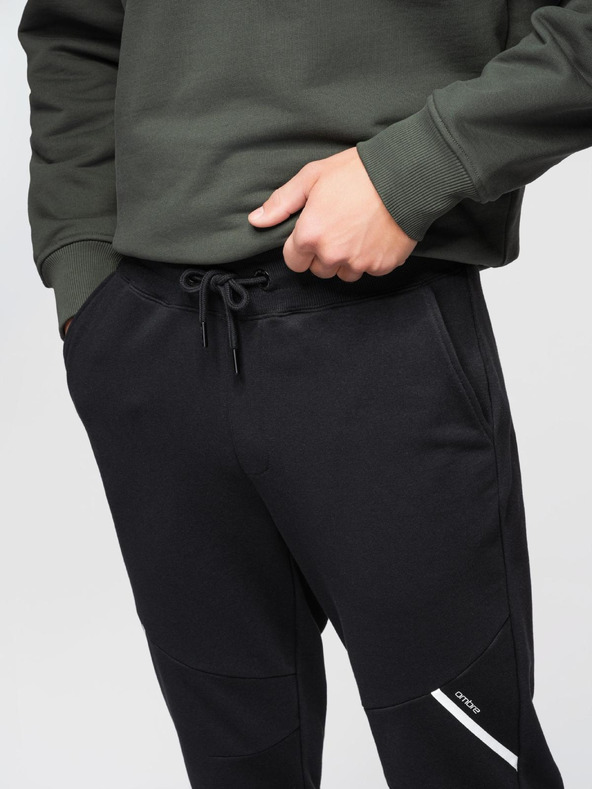 Ombre Clothing Pánske tepláky joggers - čierne V2 OM-PASK-0280 Ombre Clothing