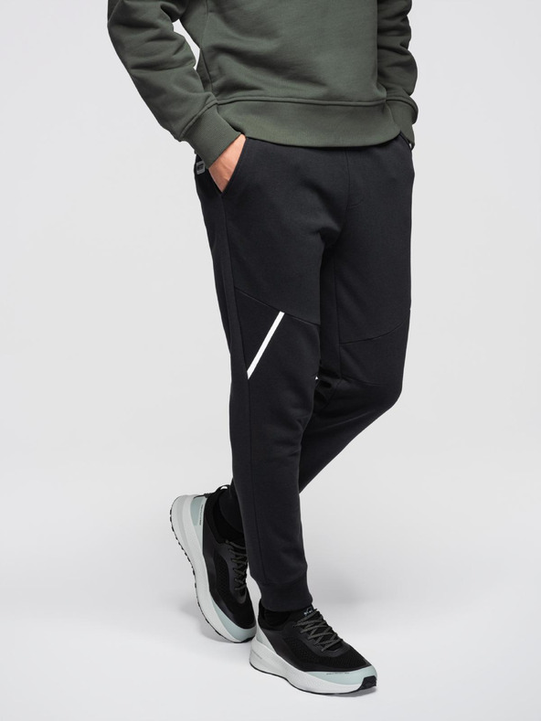 Ombre Clothing Pánske tepláky joggers - čierne V2 OM-PASK-0280 Ombre Clothing
